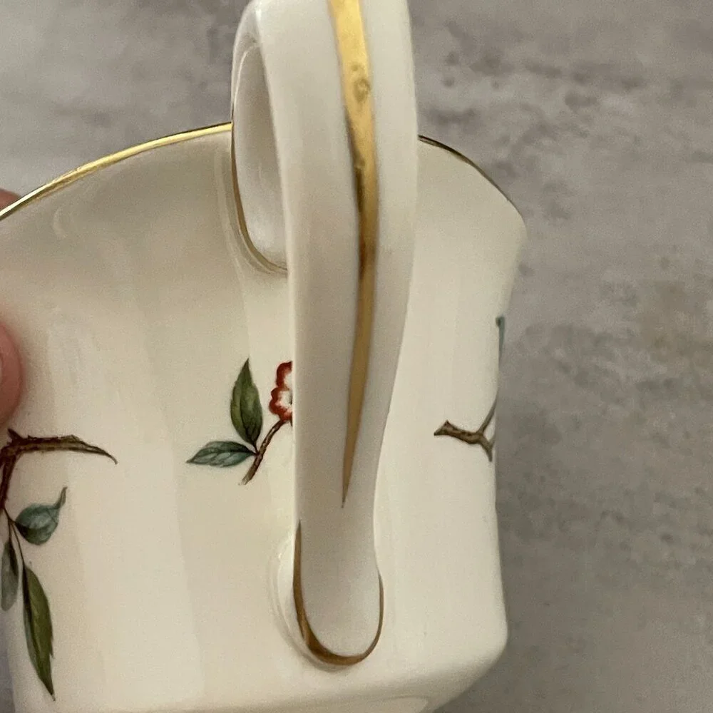 Vintage Royal Worcester Blossom Time Covered Sugar Creamer 3-PC Bone China MINT